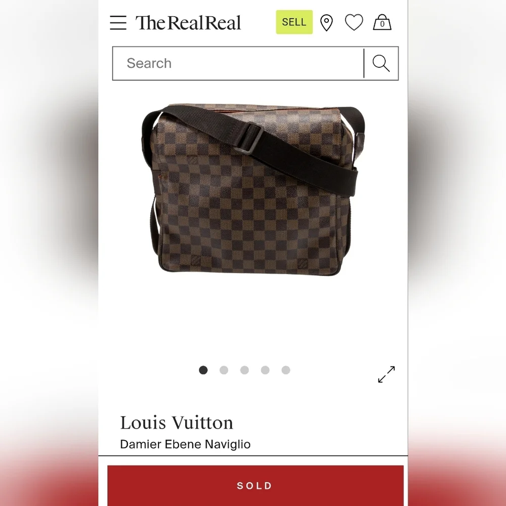 Louis Vuitton Damier Ebene Naviglio Brown Messenger Bag Luxury Vintage Designer - Picture 14 of 16